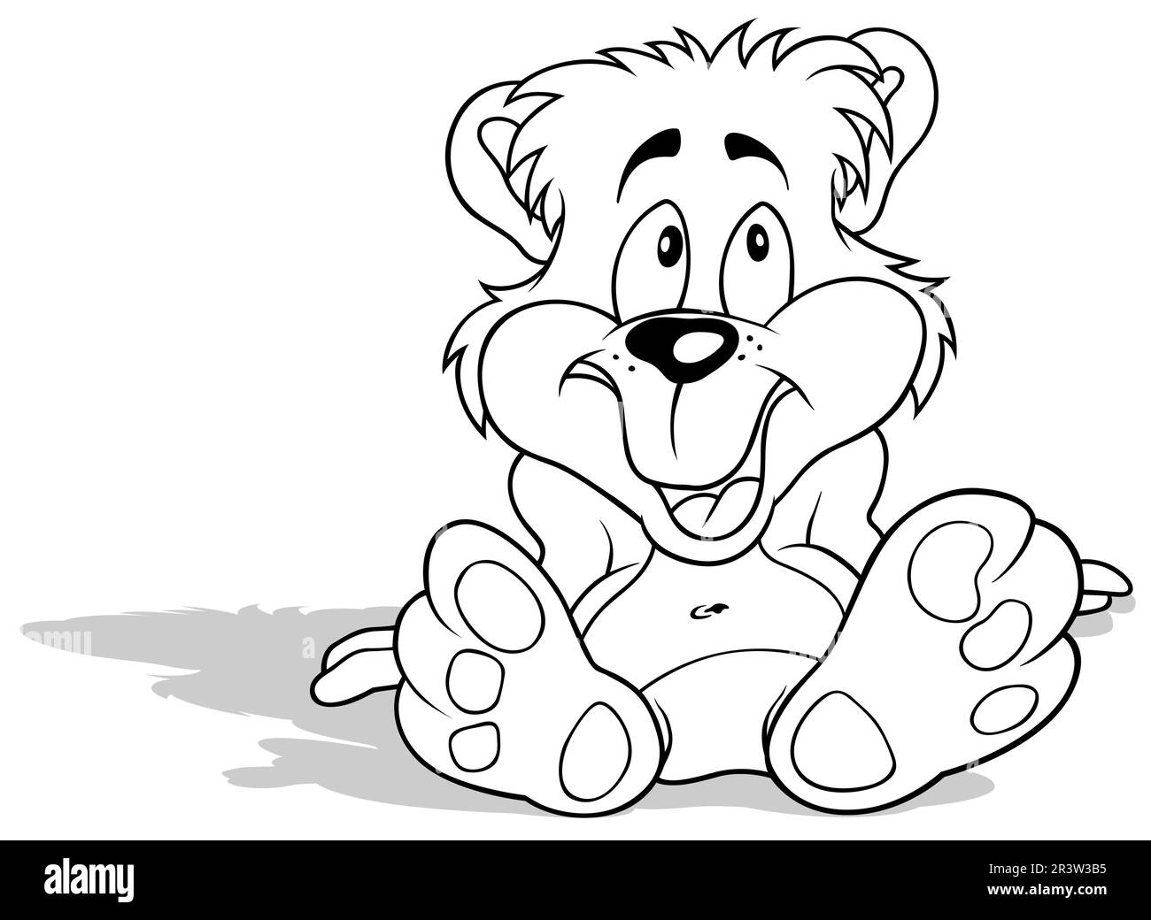 Drawing of a Smiling Sitting Teddy Bear Stock Vector Image & Art - Alamy