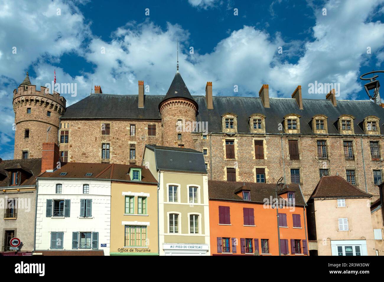 Lapalisse. Chateau de la Palice residence of the famous Marshal of France. Allier department. Auvergne Rhone Alpes. France Stock Photo