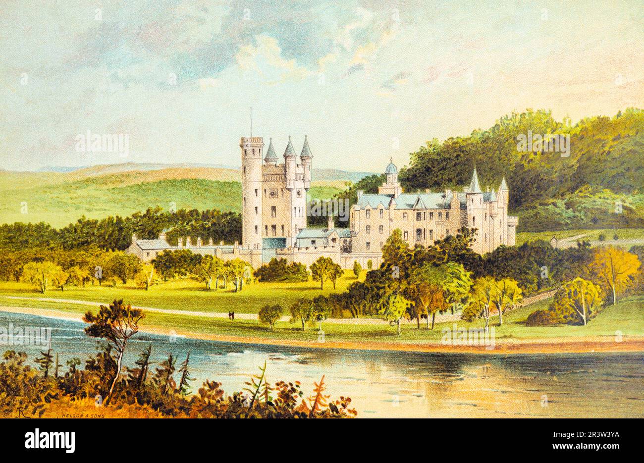 Balmoral Castle, Grampian Mountains, river, royal castle, summer