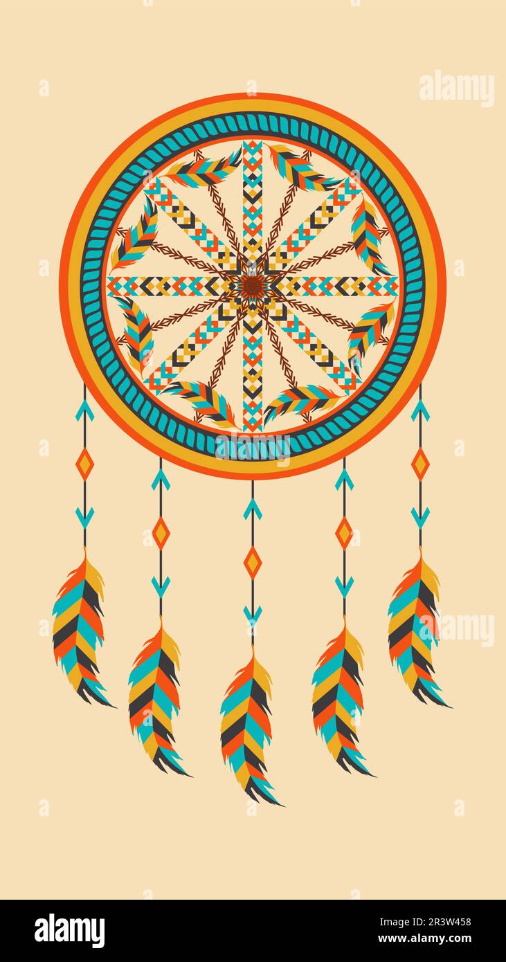 apache hanging decoration vector graphic with arizona view Stock Vector