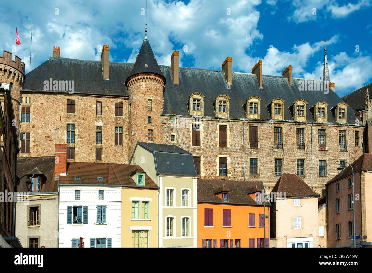 Lapalisse. Chateau de la Palice residence of the famous Marshal of France. Allier department. Auvergne Rhone Alpes. France Stock Photo