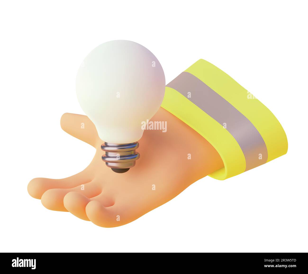 Vector icon. Hand holding lightbulb. Electrical repairs and maintenance, emergency service. Electrical contractor services Stock Vector