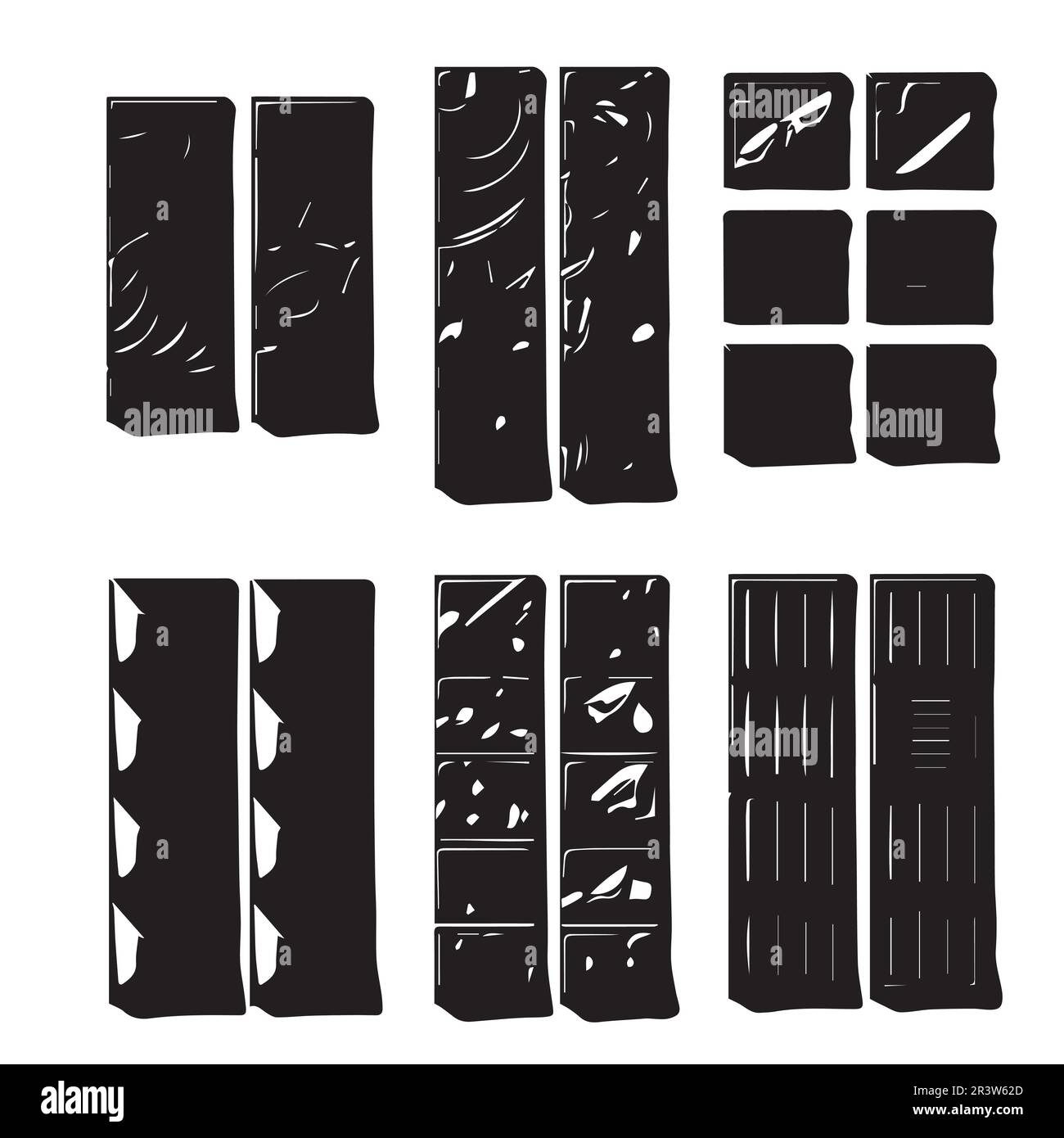 A Set Of Black And White Drawings Of Different Shapes Vector Stock