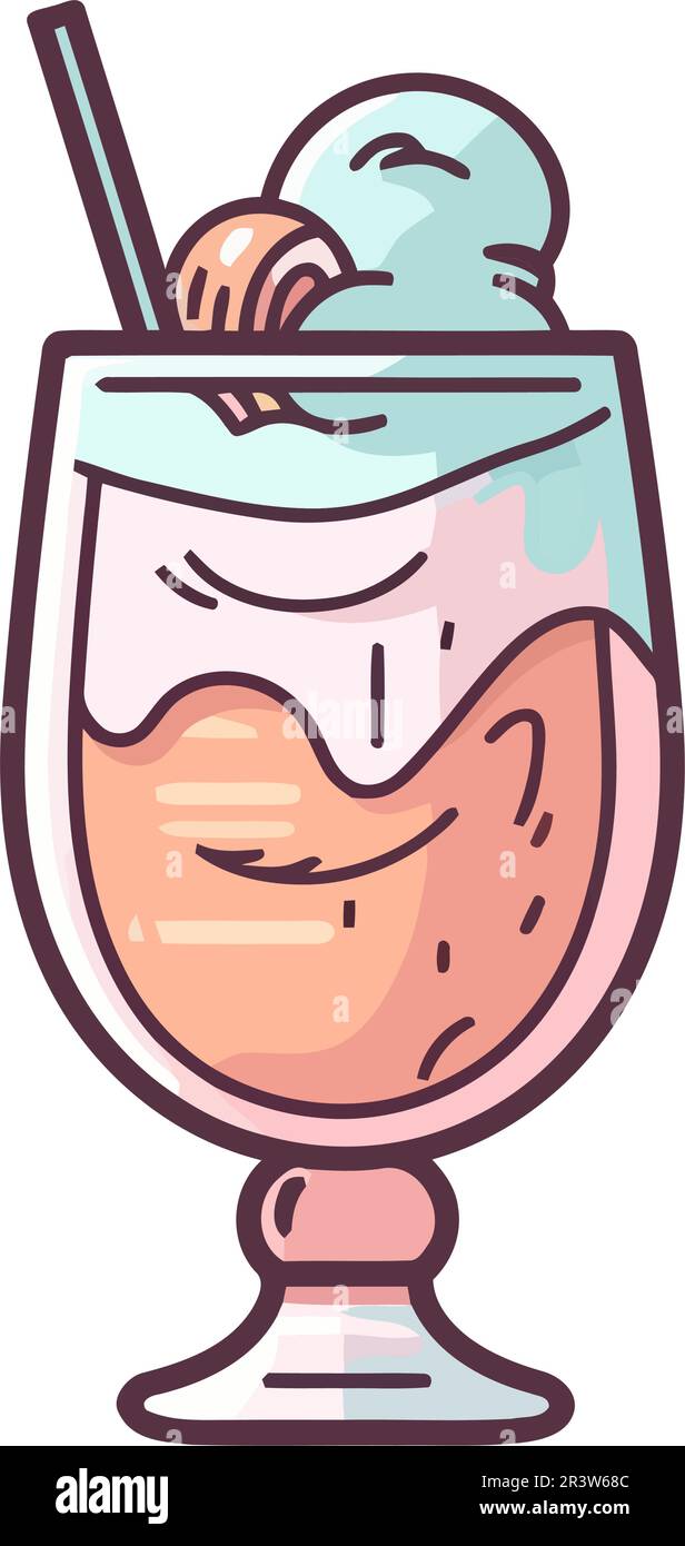 Cute ice cream with fruit Stock Vector Image & Art - Alamy