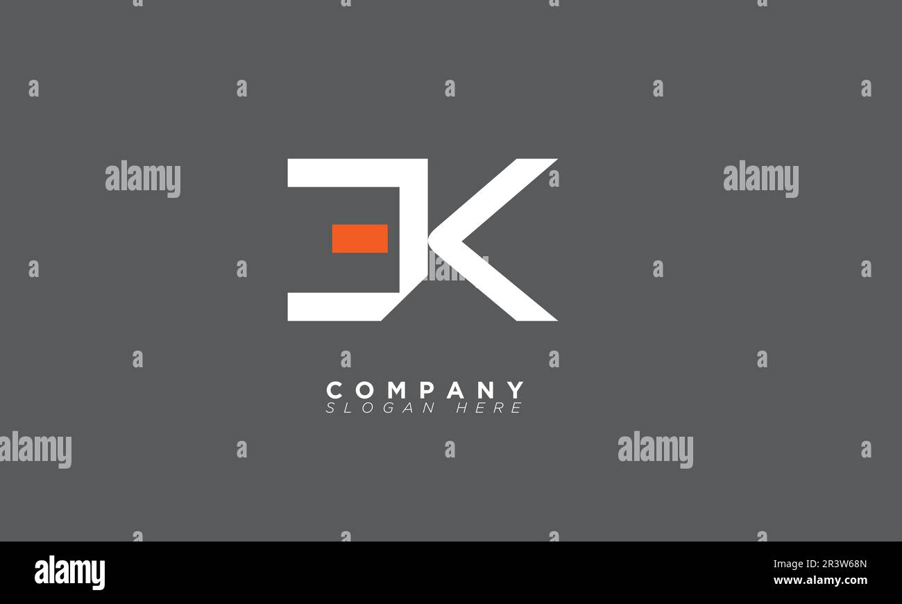 EK Alphabet letters Initials Monogram logo Stock Vector