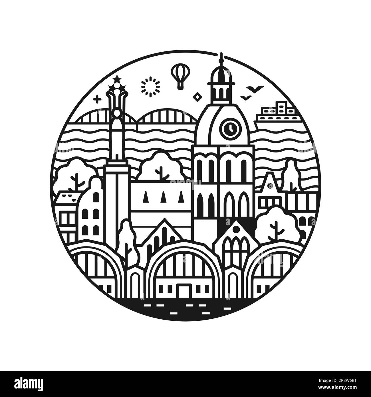 Cityscape city riga latvia Black and White Stock Photos & Images Alamy