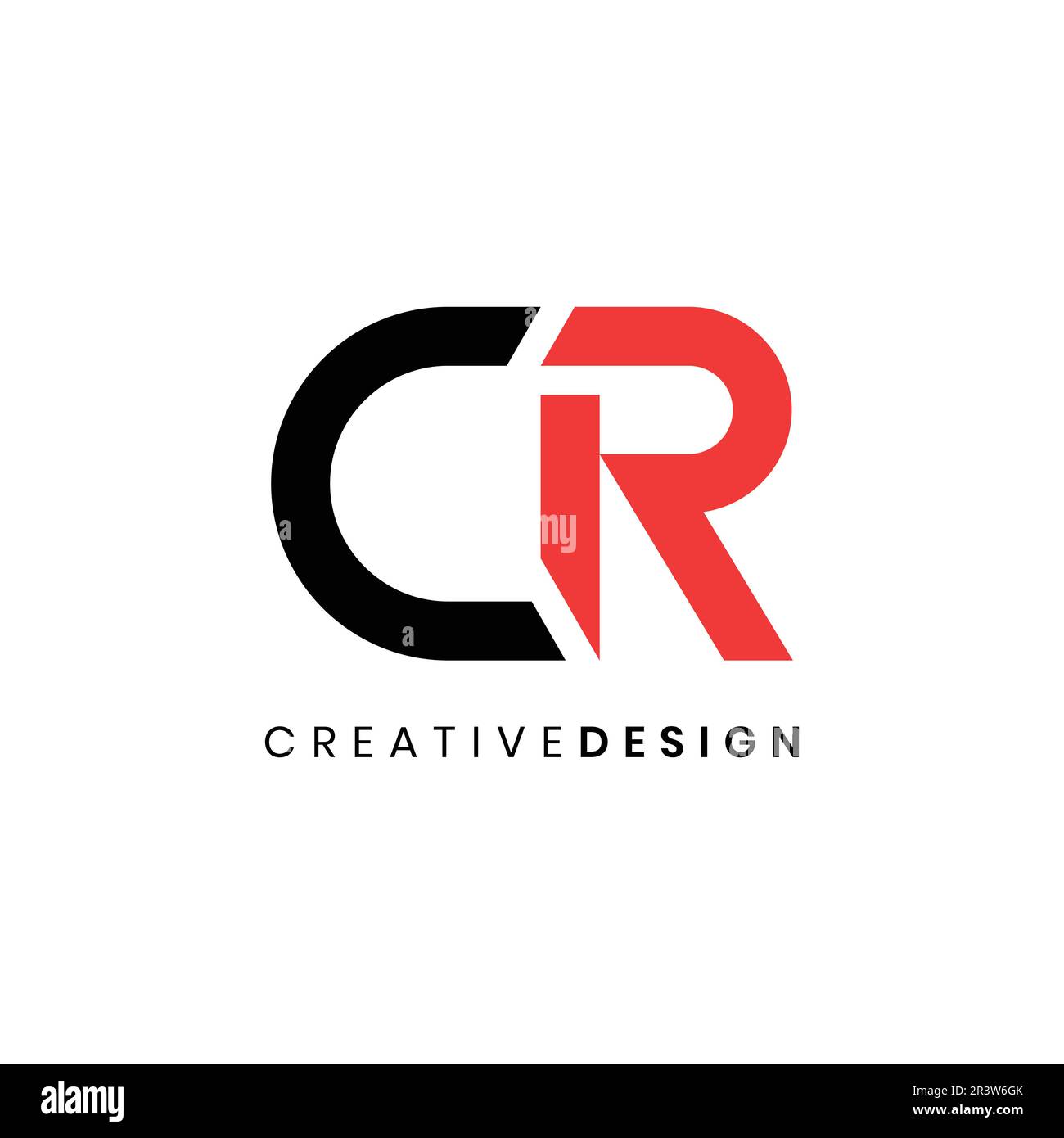 Creative geometric letter CR logo design vector illustration Stock Vector