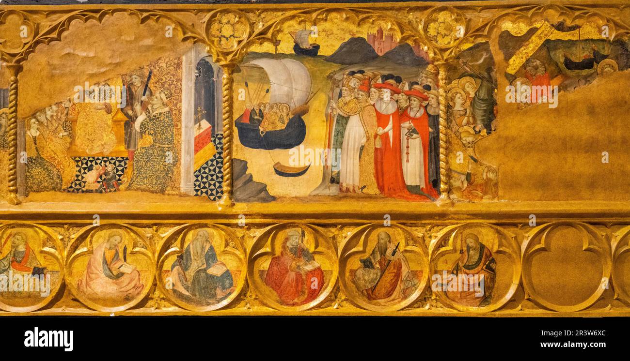 Fragment of the predella of the altarpiece of Santa Ursula Stock Photo ...