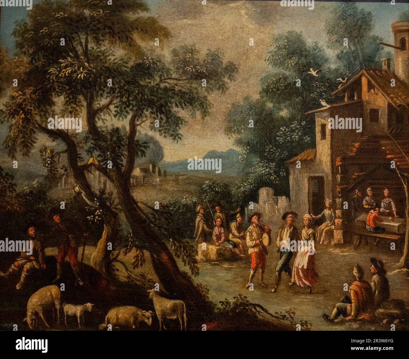 Landscape with figures Stock Photo Alamy