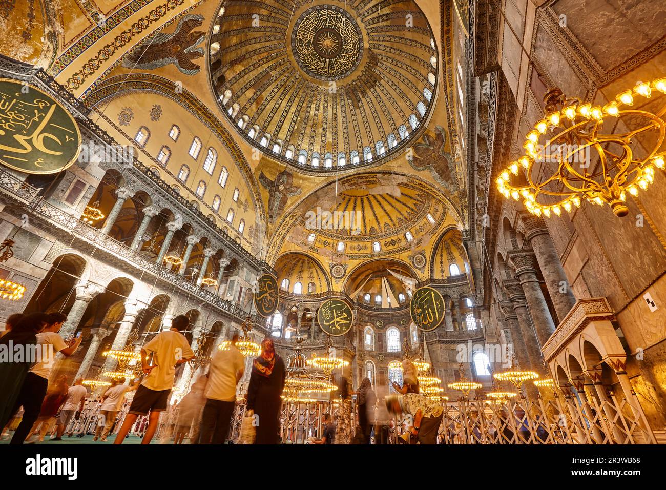 Santa Sofia mosque indoor. Historic landmark place in Istanbul. Turkey  Stock Photo - Alamy, image size:1300x956