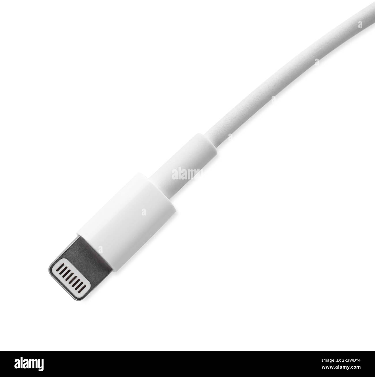 Lightning cable connector isolated on white. Modern technology Stock Photo