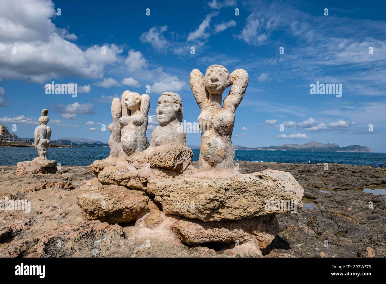 The Ritual, outdoor sculptures by Joan Bennàssar, Can Picafort, municipality of Santa Margalida, Mallorca, Spain Stock Photo