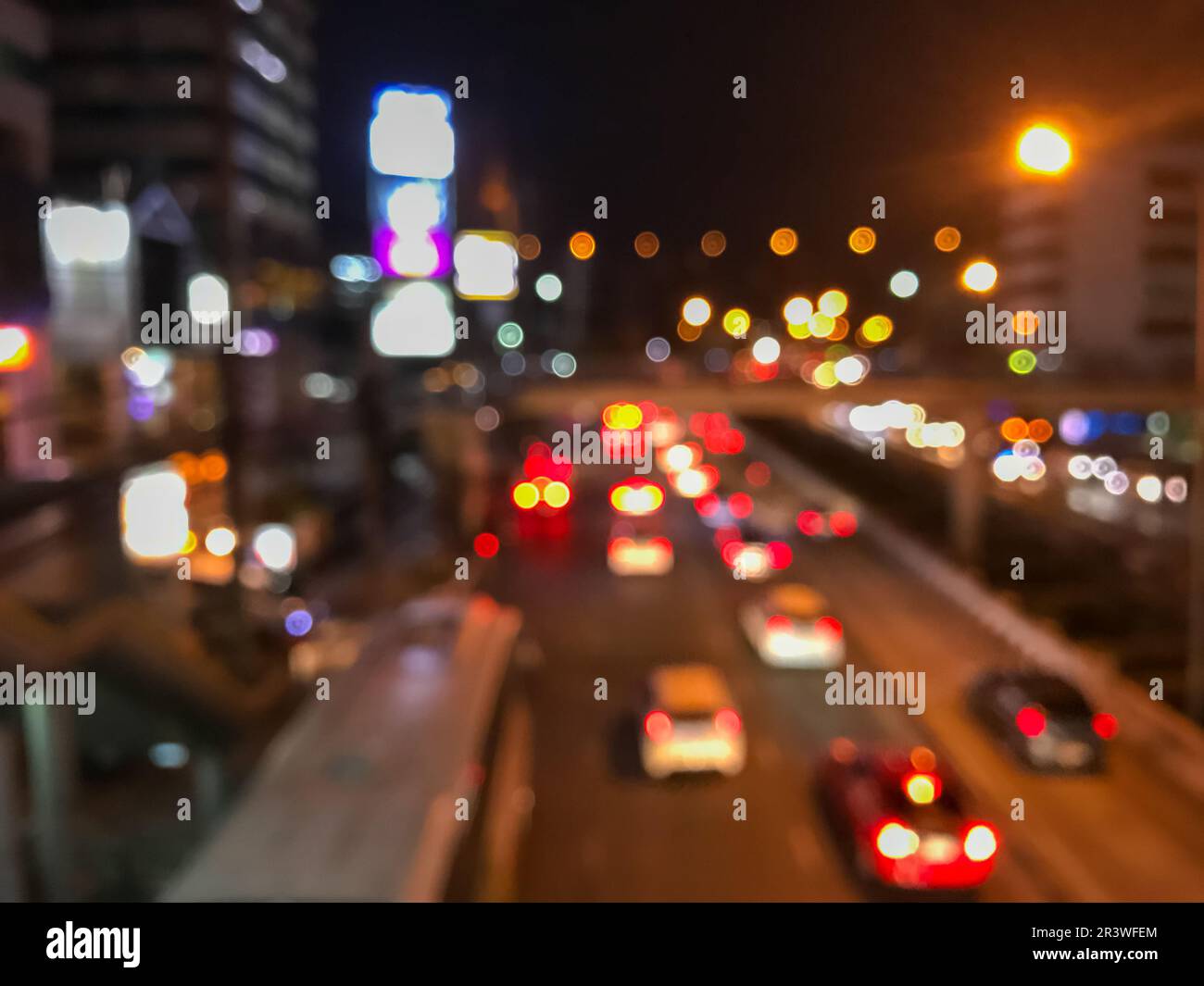 blur of traffic in the city at night background Stock Photo - Alamy