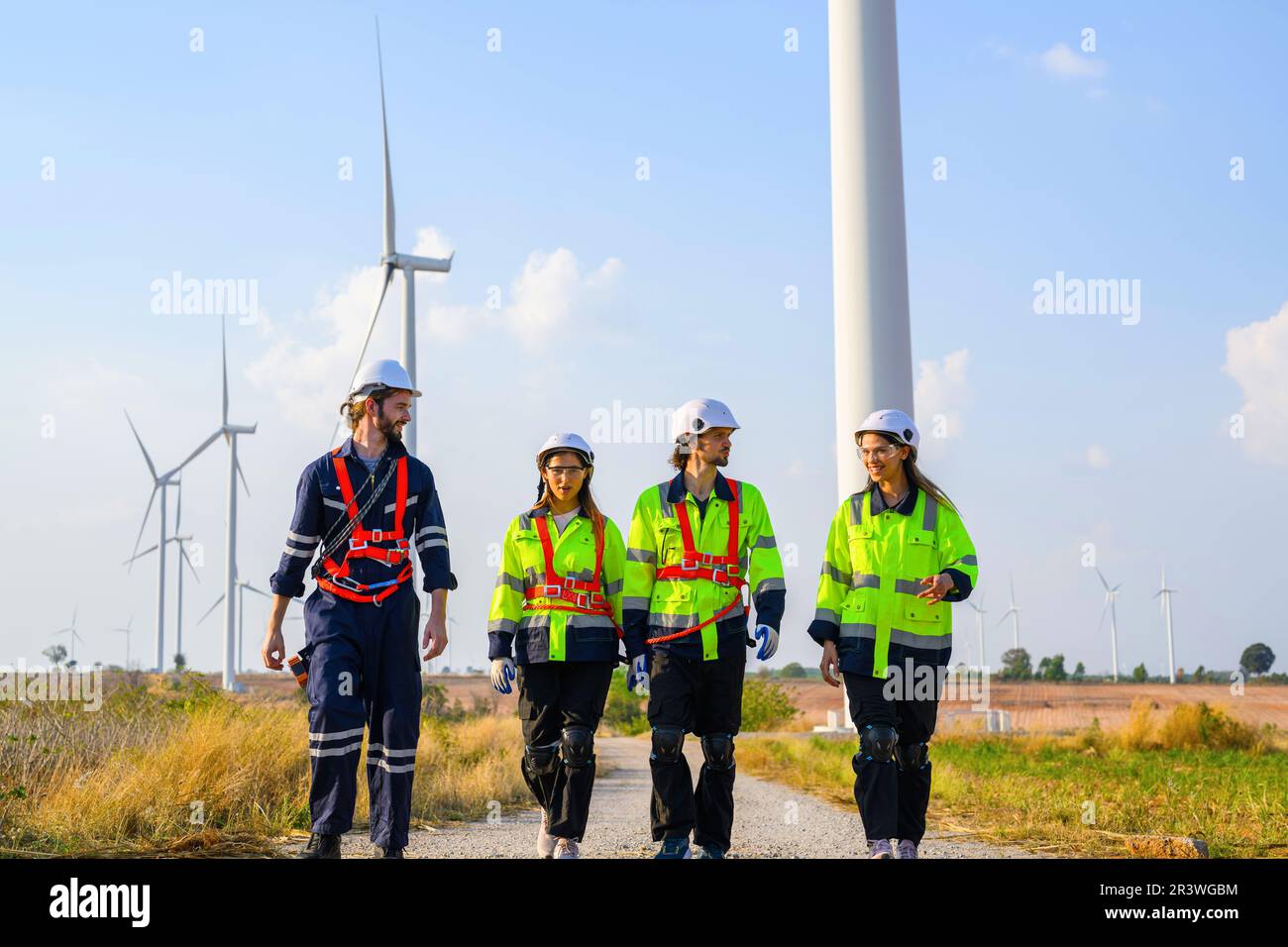 Project Outside Work Engineer working with confident. Worker outdoor working. Mega project ...