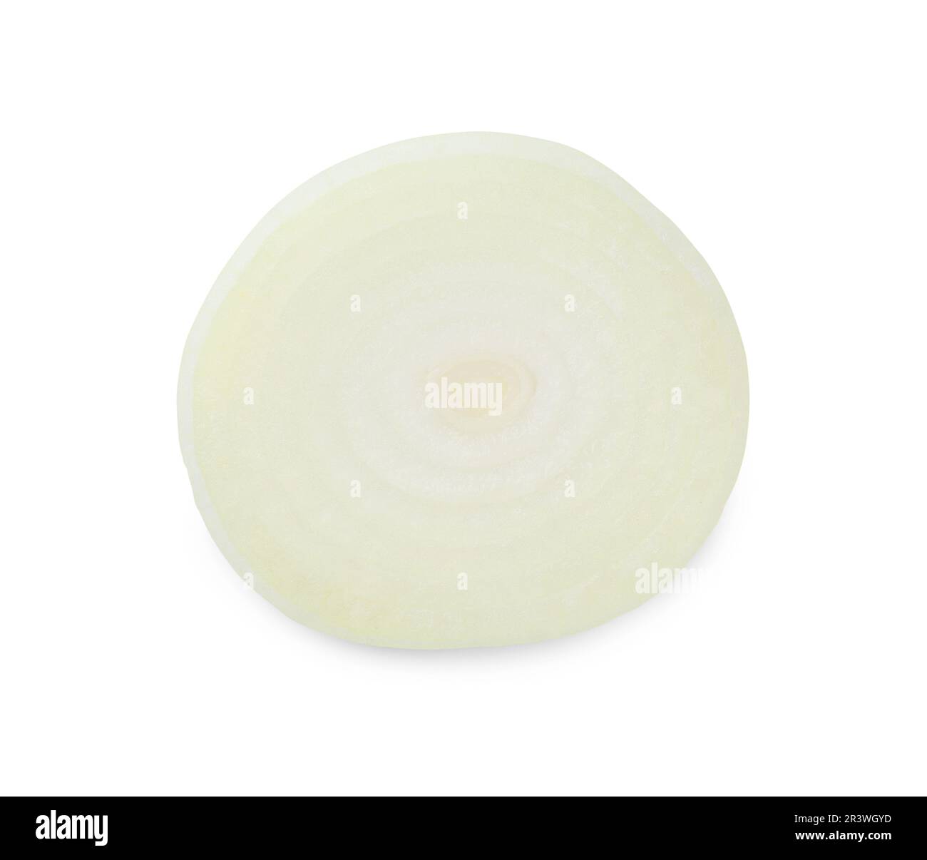 Slice of raw onion isolated on white, top view Stock Photo - Alamy