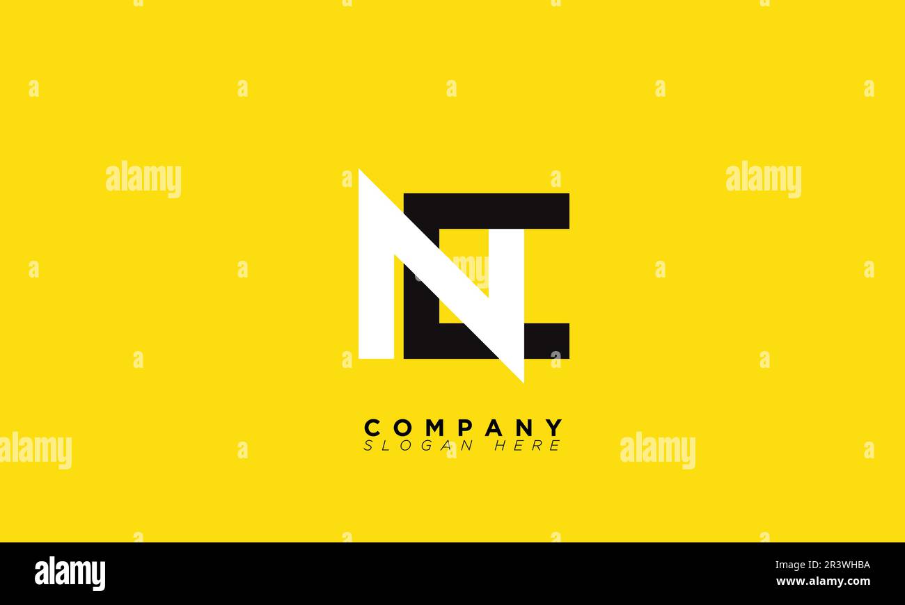 NC Alphabet letters Initials Monogram logo Stock Vector