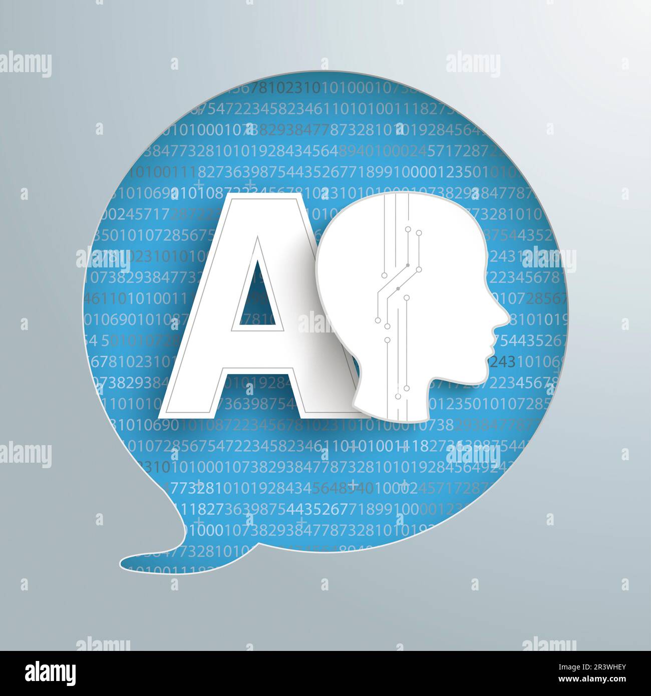 AI Speech Bubble Hole Algorithm Stock Photo