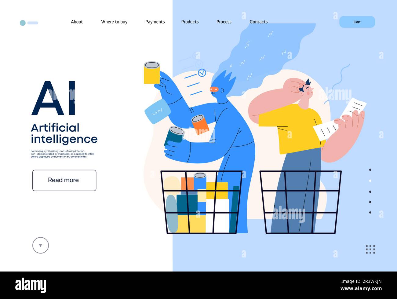 Artificial intelligence, Shopping modern flat vector concept