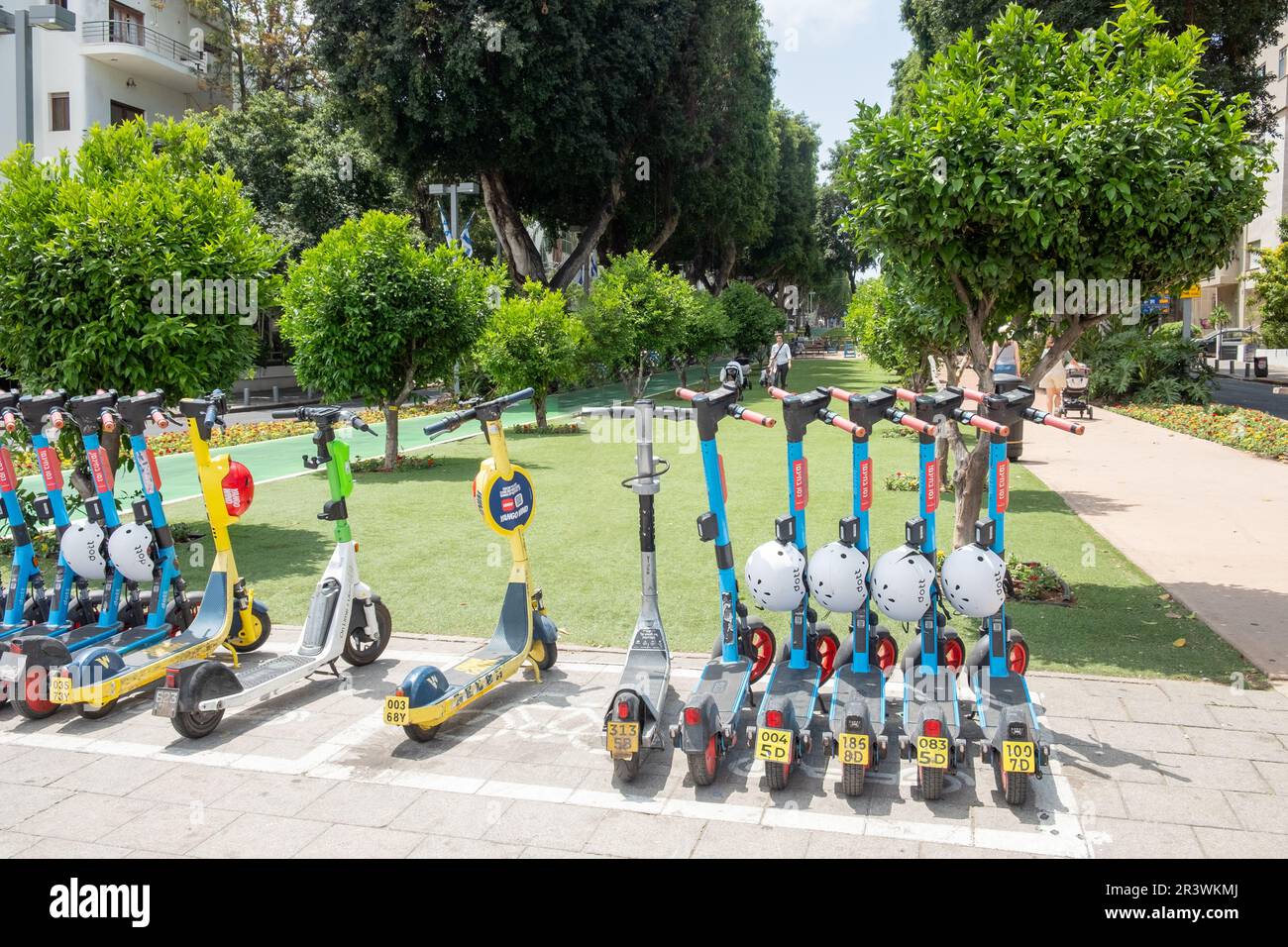 Tel Aviv, Israel May 18, 2023 electric scooter parking space