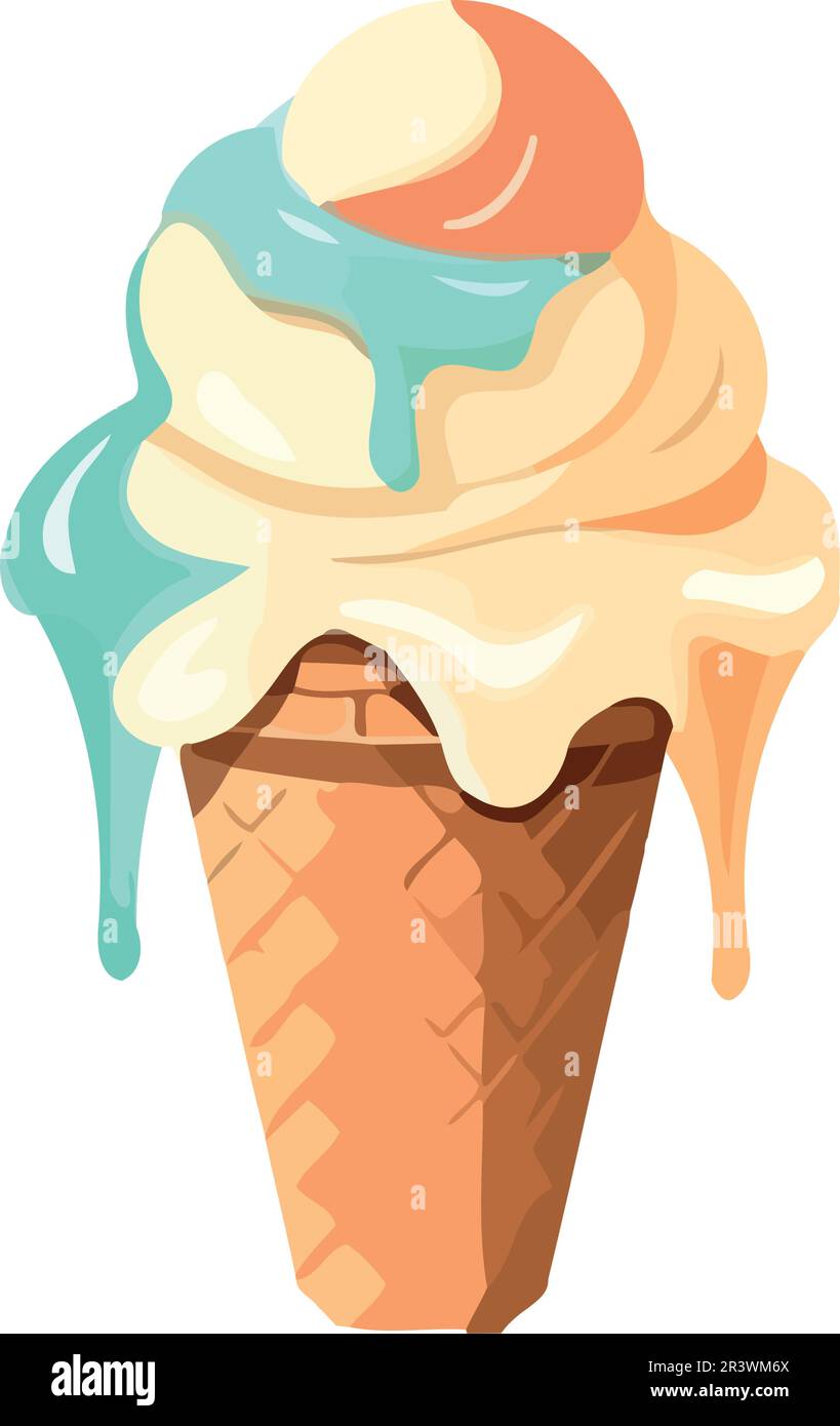 Sweet vanilla ice cream cone with topping Stock Vector Image & Art - Alamy