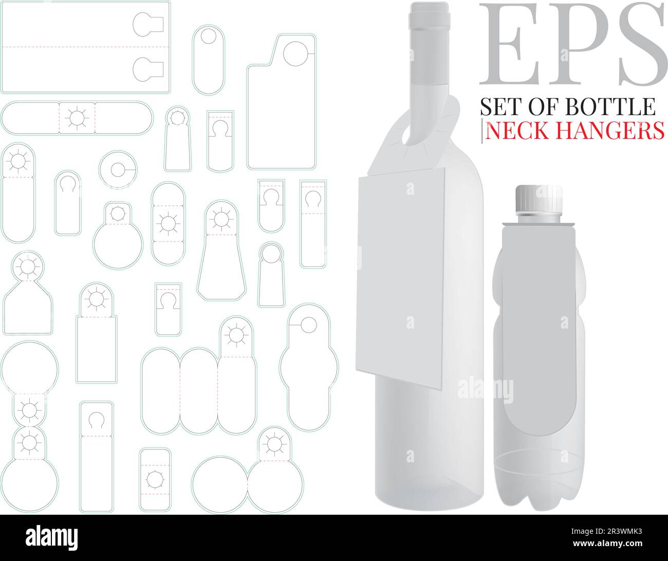 Bottle Neck Hanger Template, Wine Hanger, white, blank mock up isolated