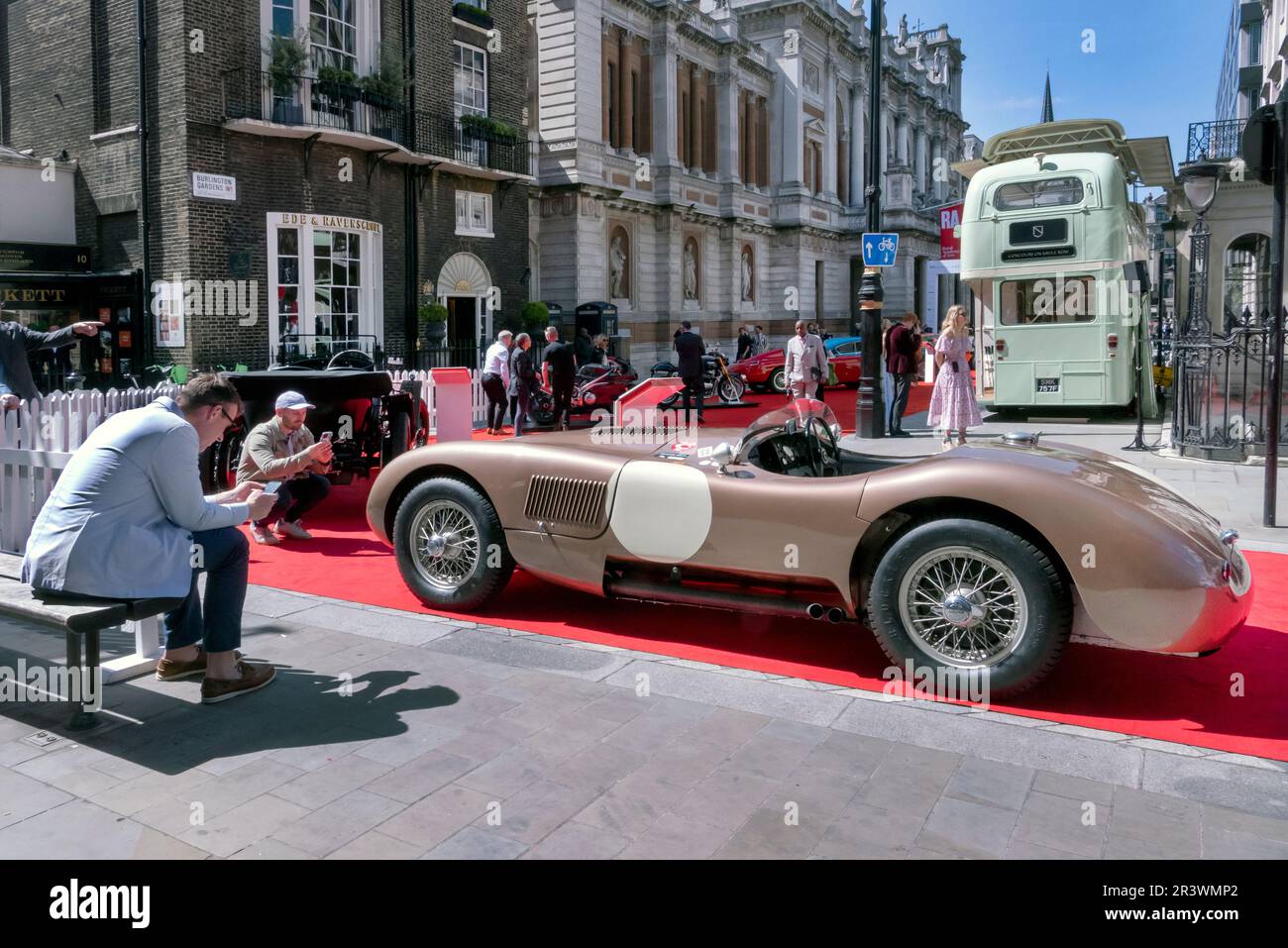 1952 Jaguar C-Type at the Concours on Savile Row 2023. Classic car concours on the famous street for Tailoring in London UK Stock Photo