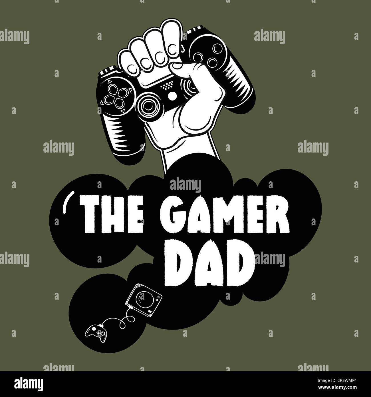The Gamer dad t shirt design Stock Vector