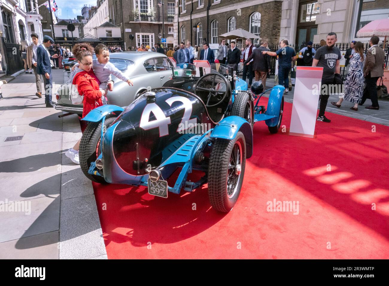Concours on Savile Row 2023. Classic car concours on the famous street for Tailoring in London UK Stock Photo