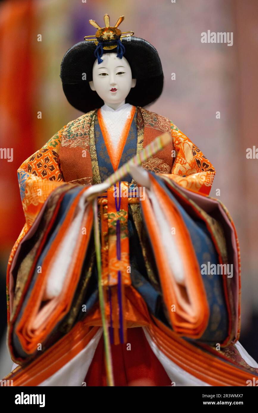 Japanese Doll Wearing Kimono Stock Photo