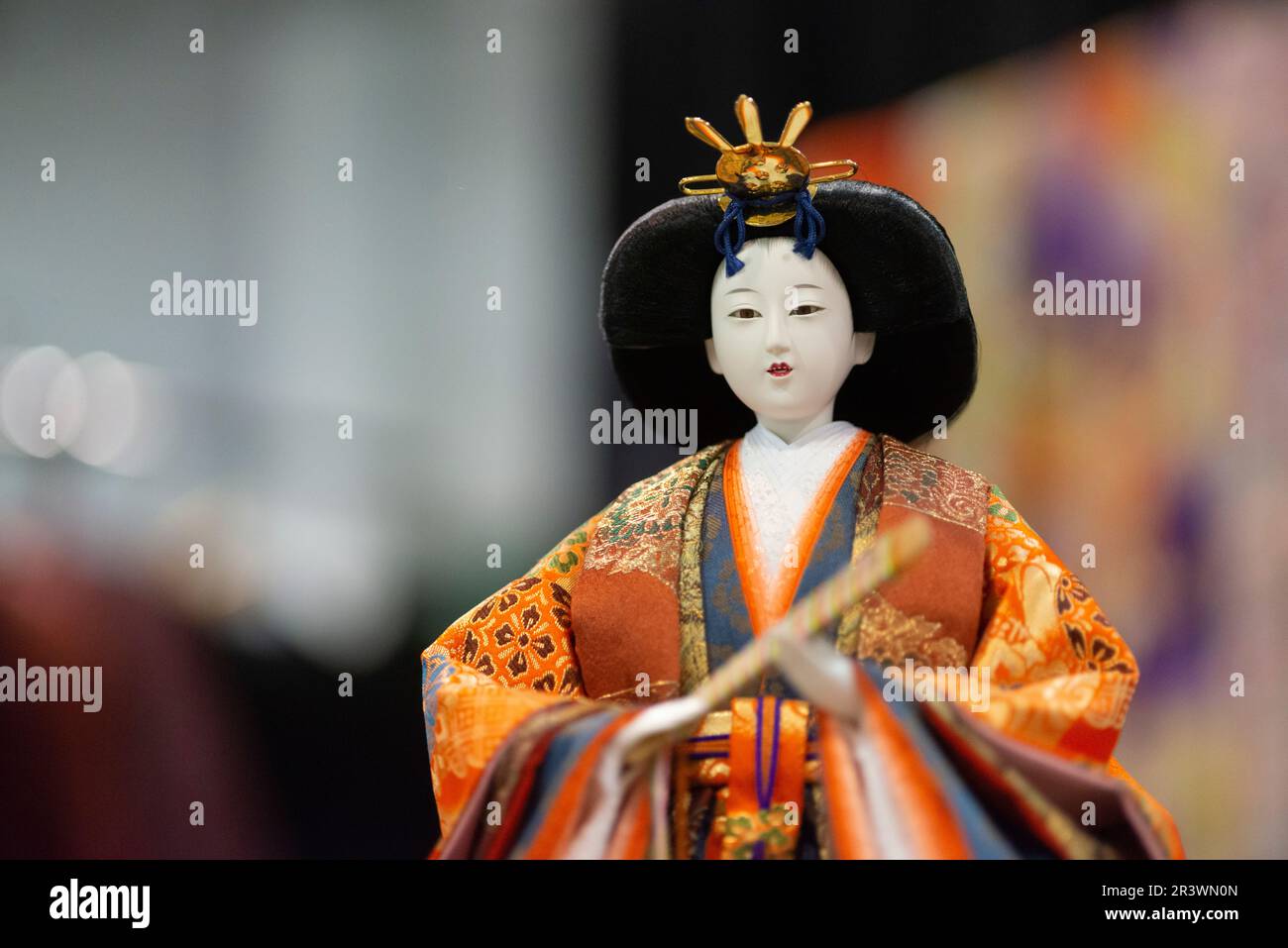 Japanese Doll Wearing Kimono Stock Photo