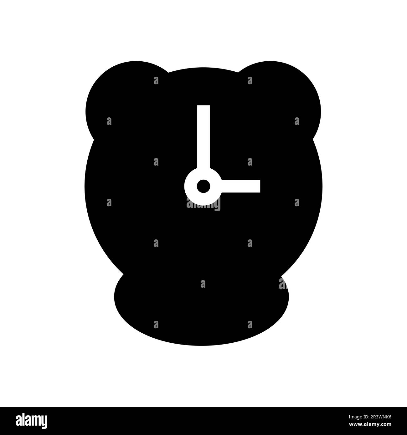 Alarm clock Fill Icon Symbol Vector. Black Glyph Alarm clock Icon Stock ...