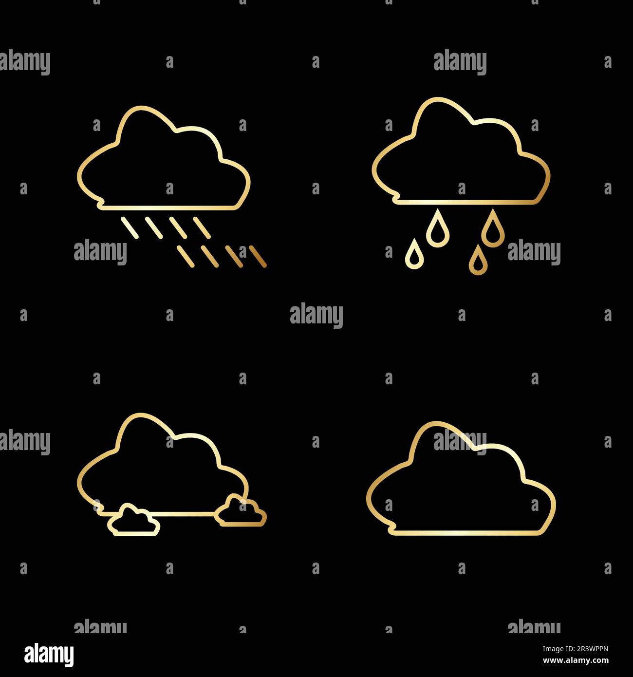 Golden Cloud Icon Vector Illustration Stock Vector Image & Art - Alamy
