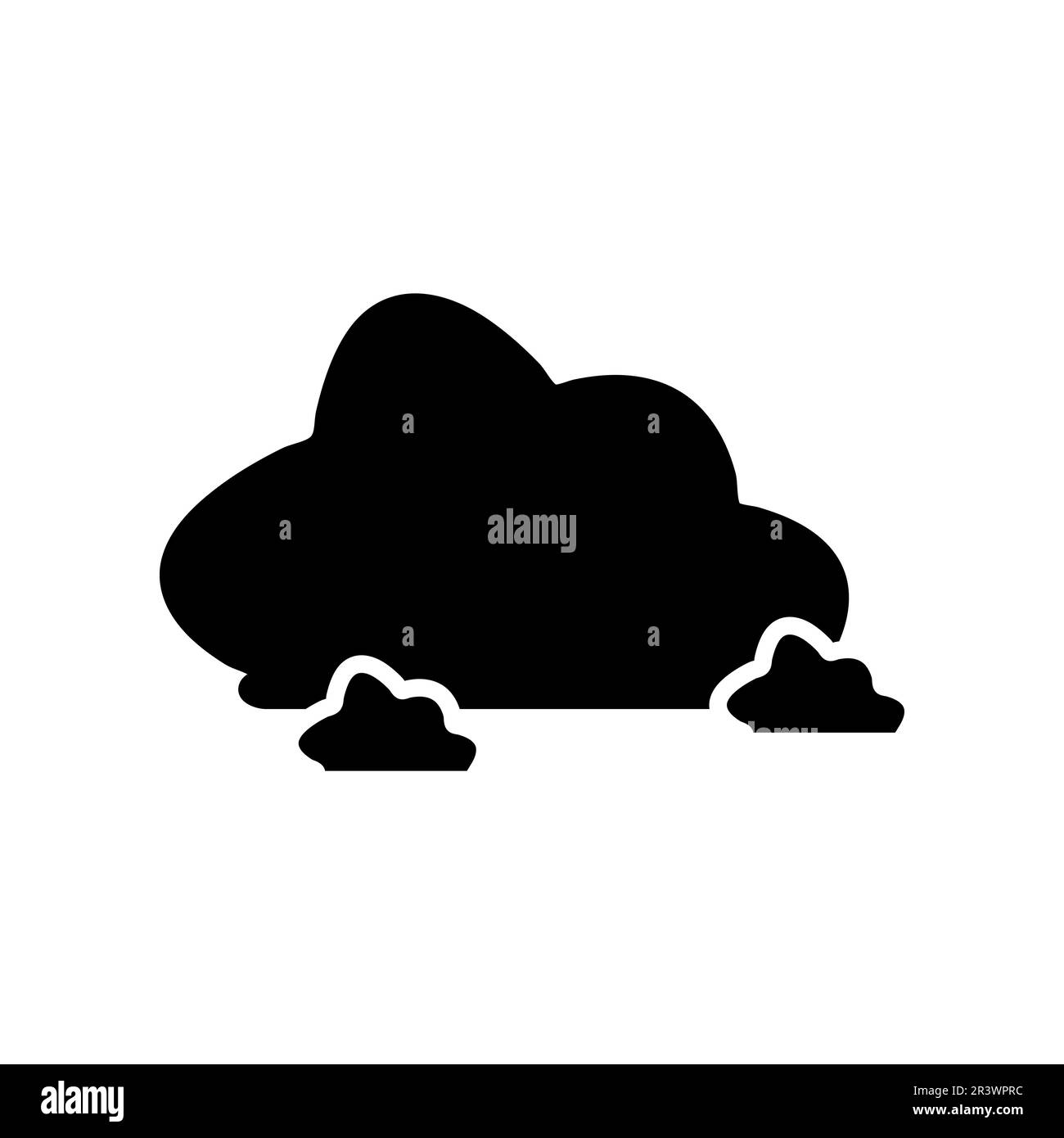 Cloud Fill Icon Symbol Vector. Black Glyph Cloud Icon Stock Vector ...