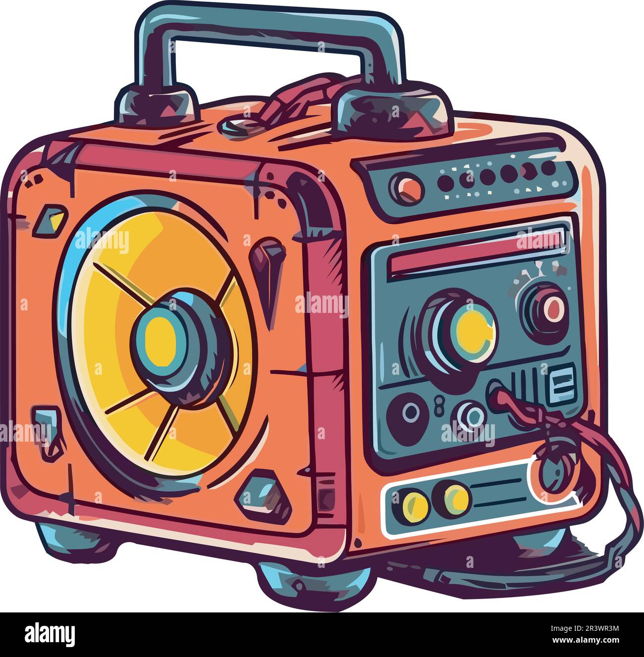 Vintage audio radio turntable device Stock Vector