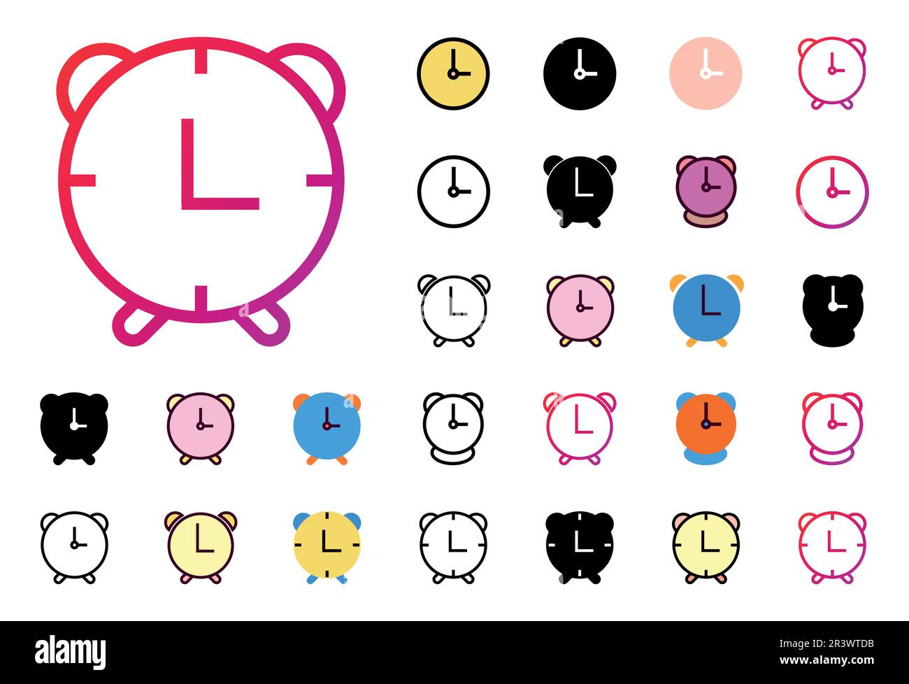 Alarm clock Icon Set Vector Illustration Stock Vector Image & Art - Alamy