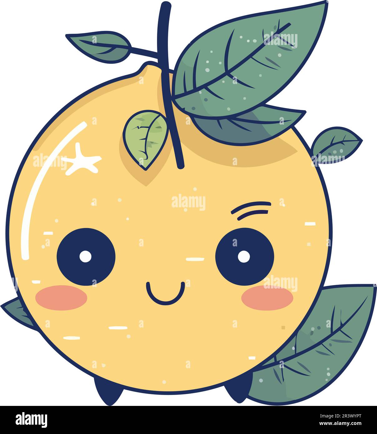 Cheerful mascot enjoys juicy, ripe fruit Stock Vector