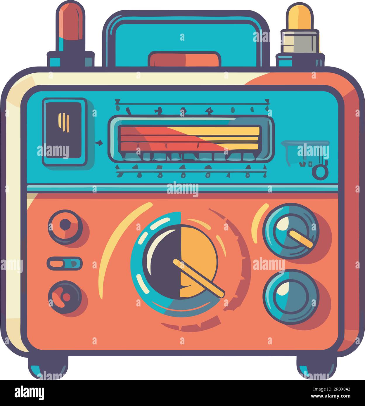 Old fashioned boom box playing cassette Stock Vector Image & Art Alamy