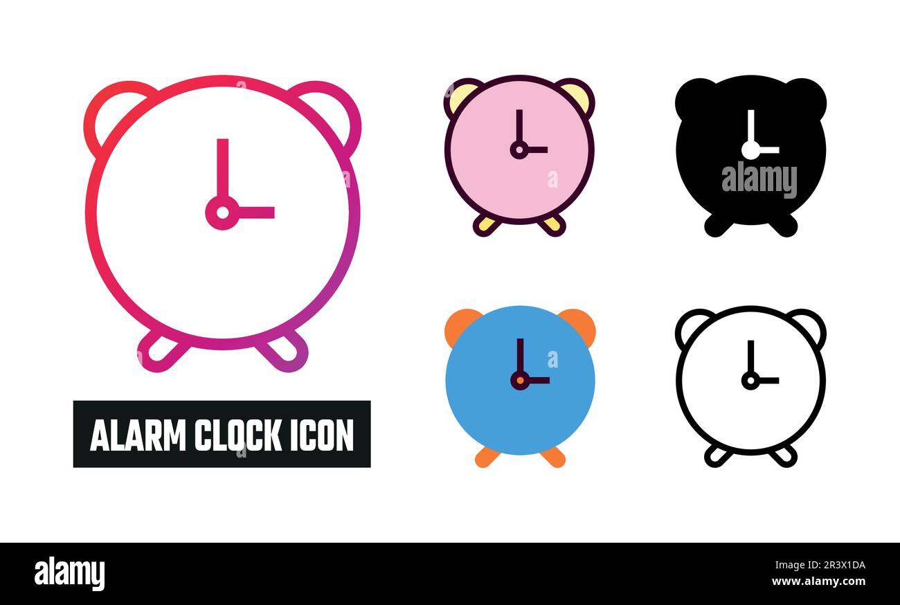 Alarm clock Icon Set Vector Illustration Stock Vector Image & Art - Alamy