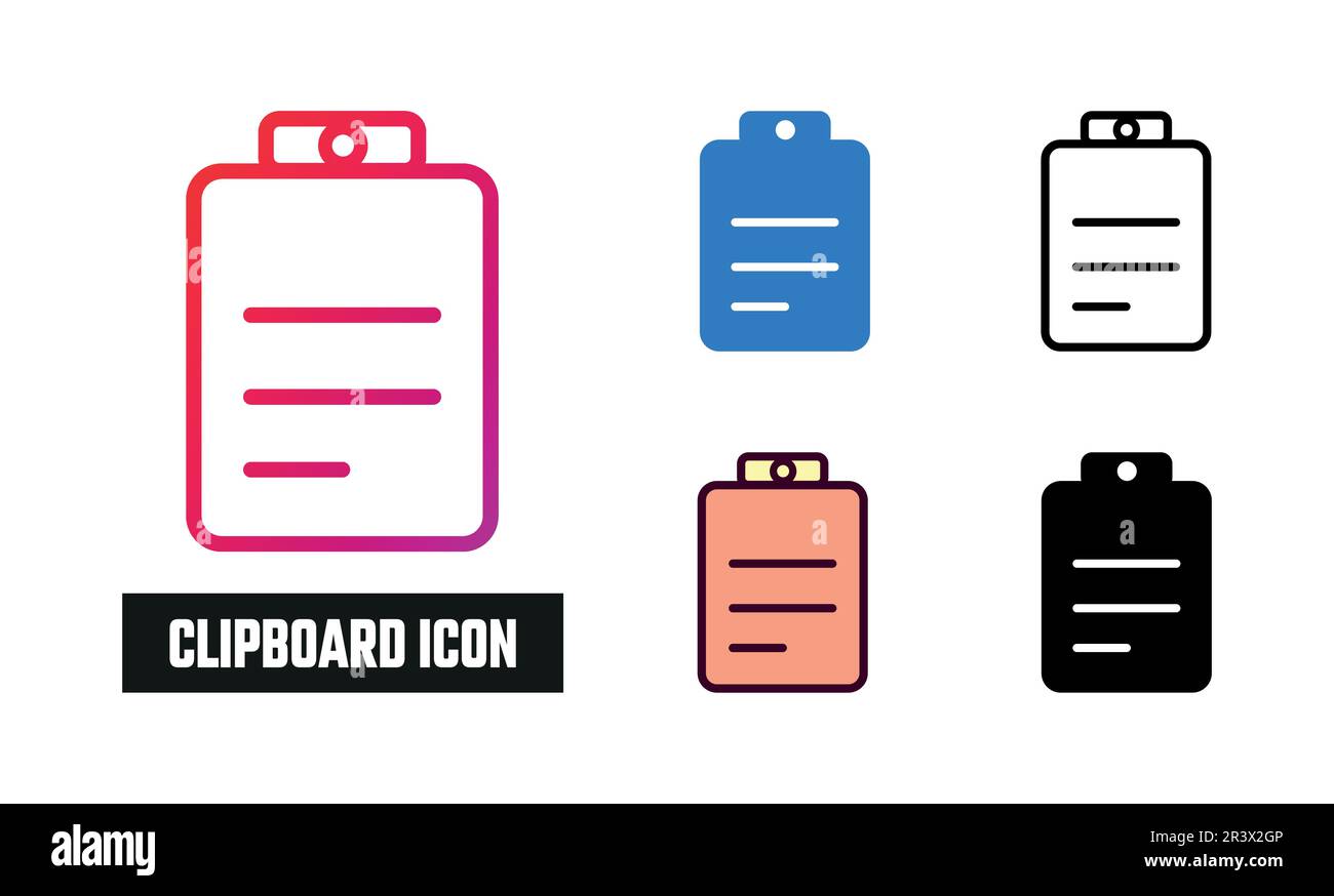 Clipboard Icon Set Vector Illustration Stock Vector Image & Art - Alamy