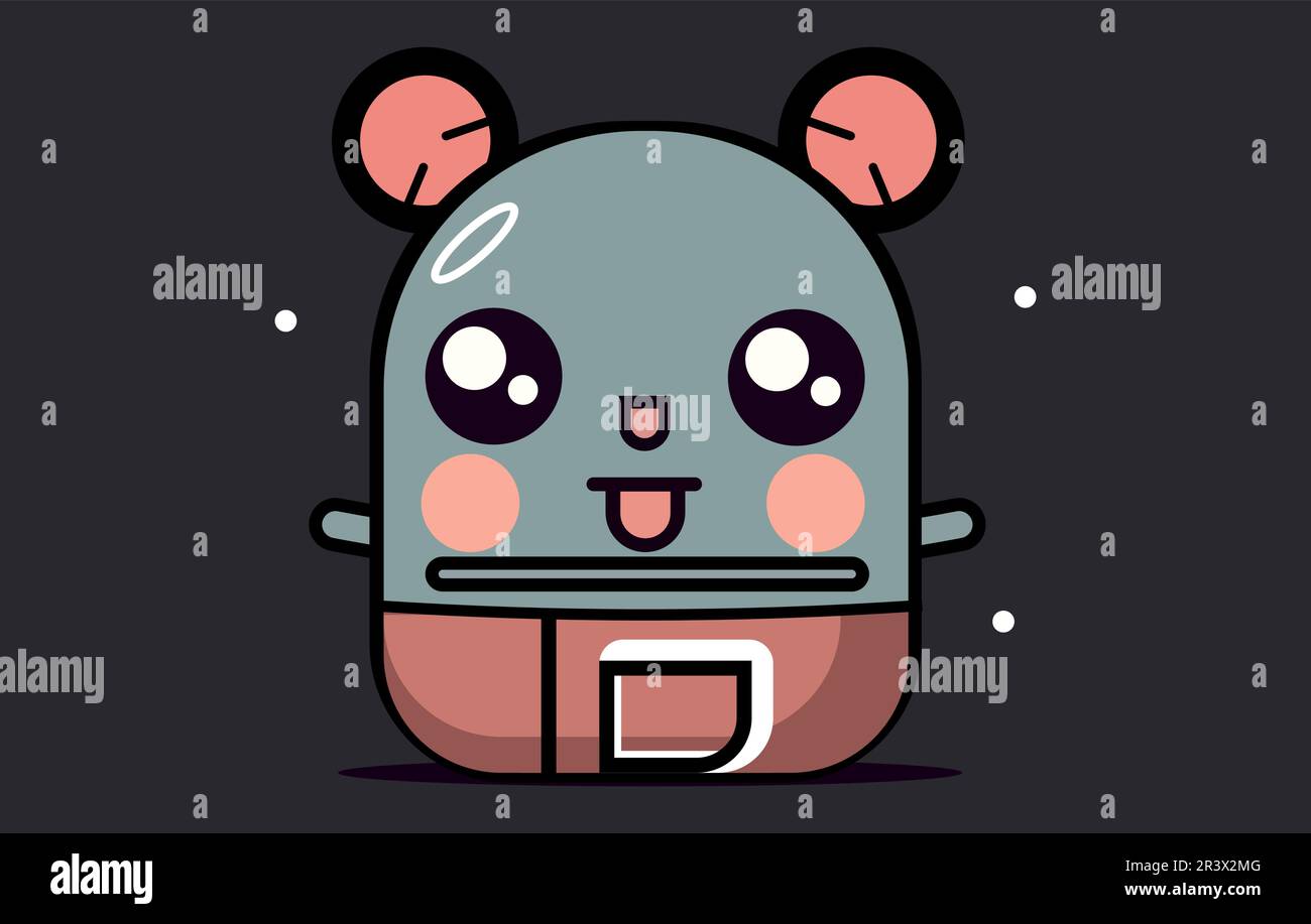 a cute clock logo vector illustration flat design,Cute smiling happy