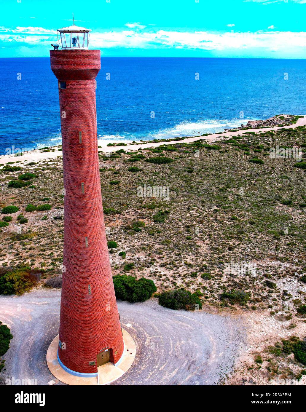 Drone photograph of Troubridge Lighthouse, Yorke Peninsula Stock Photo