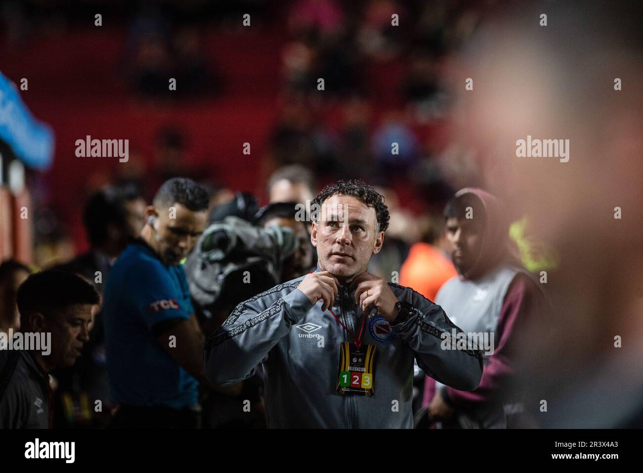 Buenos Aires, Argentina. 24th May, 2023. Gabriel Milito, head coach of Argentinos Juniors seen during the Copa CONMEBOL Libertadores 2023 group E match between Argentinos Juniors and Corinthians at Diego Maradona Stadium. Final score; Argentinos Juniors 0:0 Corinthians (Photo by Manuel Cortina/SOPA Images/Sipa USA) Credit: Sipa USA/Alamy Live News Stock Photo