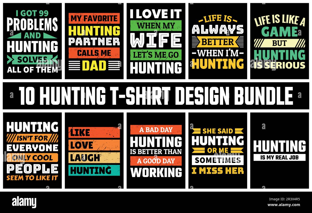 Hunting T Shirt Design Set Vector Stock Vector Image & Art - Alamy