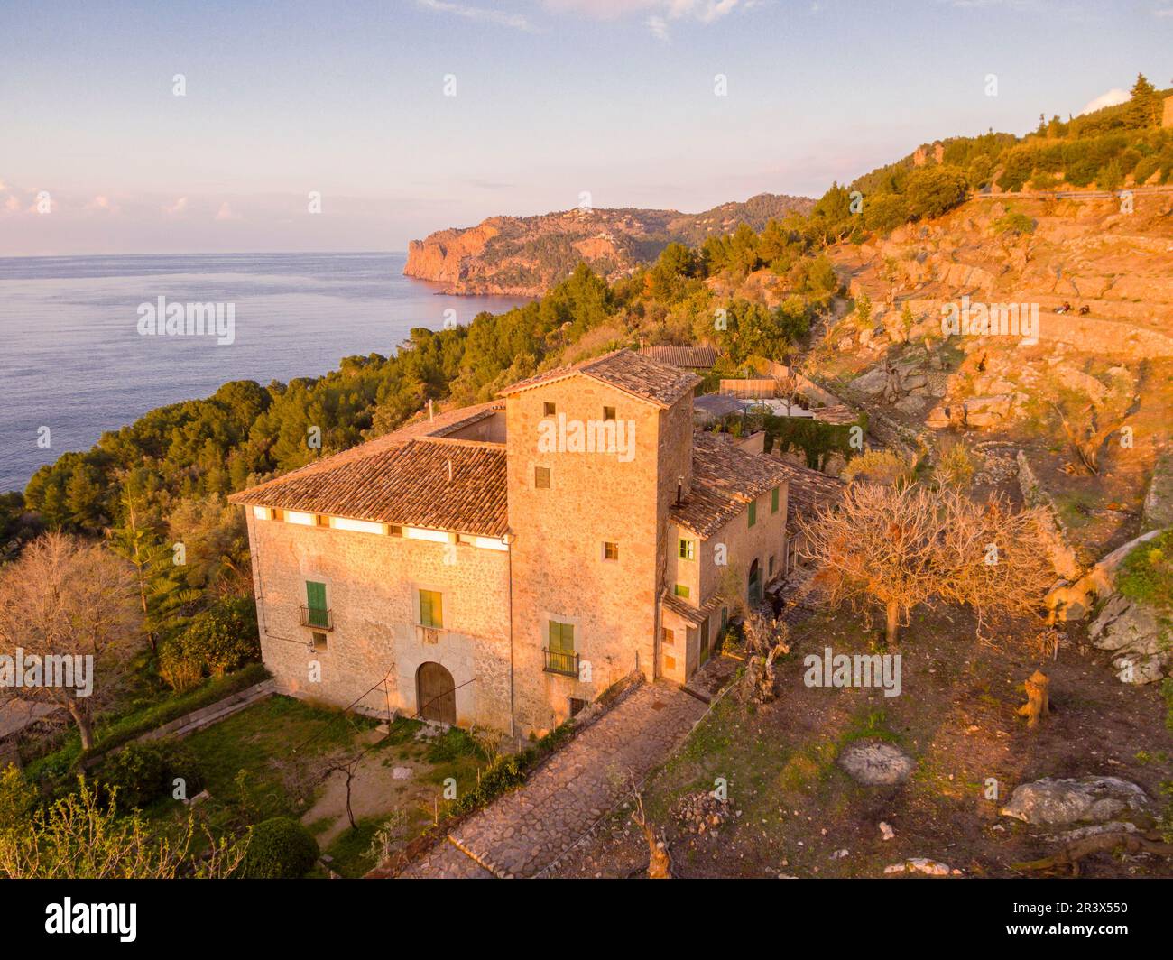 La casa dAmunt, Llucalcari, Deià, comarca de la Sierra de Tramontana, Mallorca, balearic islands, Spain. Stock Photo