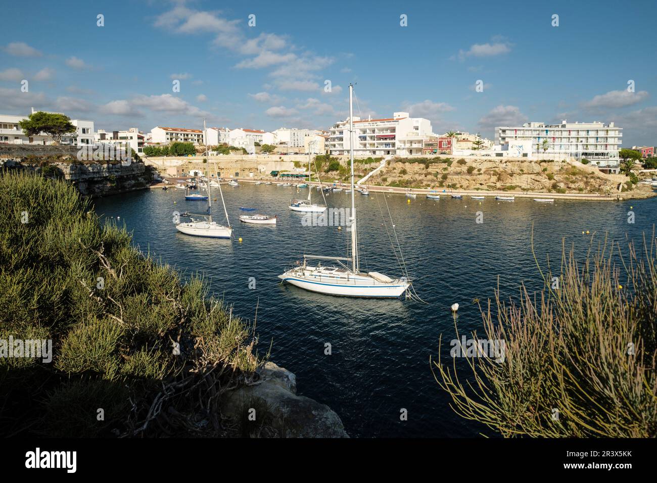 Cales Fonts , Es Castell, puerto de Mahón, Menorca, balearic islands, Spain. Stock Photo