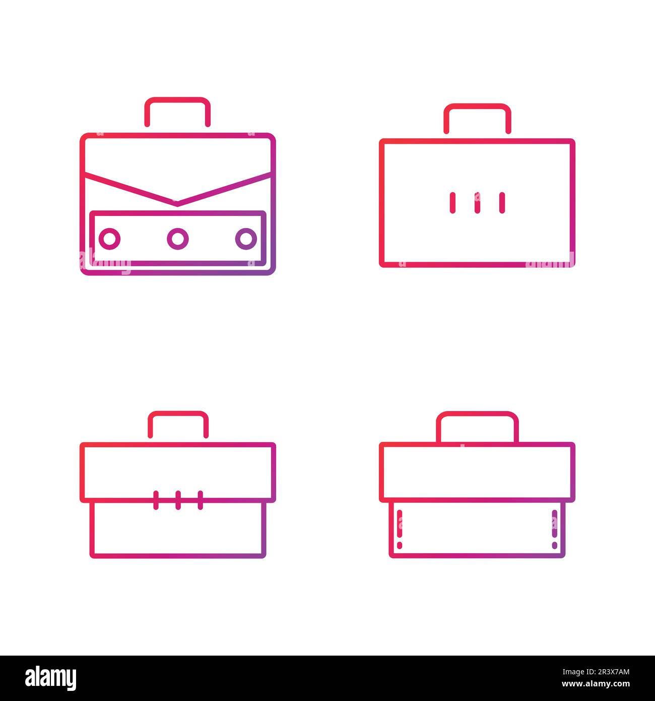 Briefcase Gradient Icon Vector Illustration Stock Vector