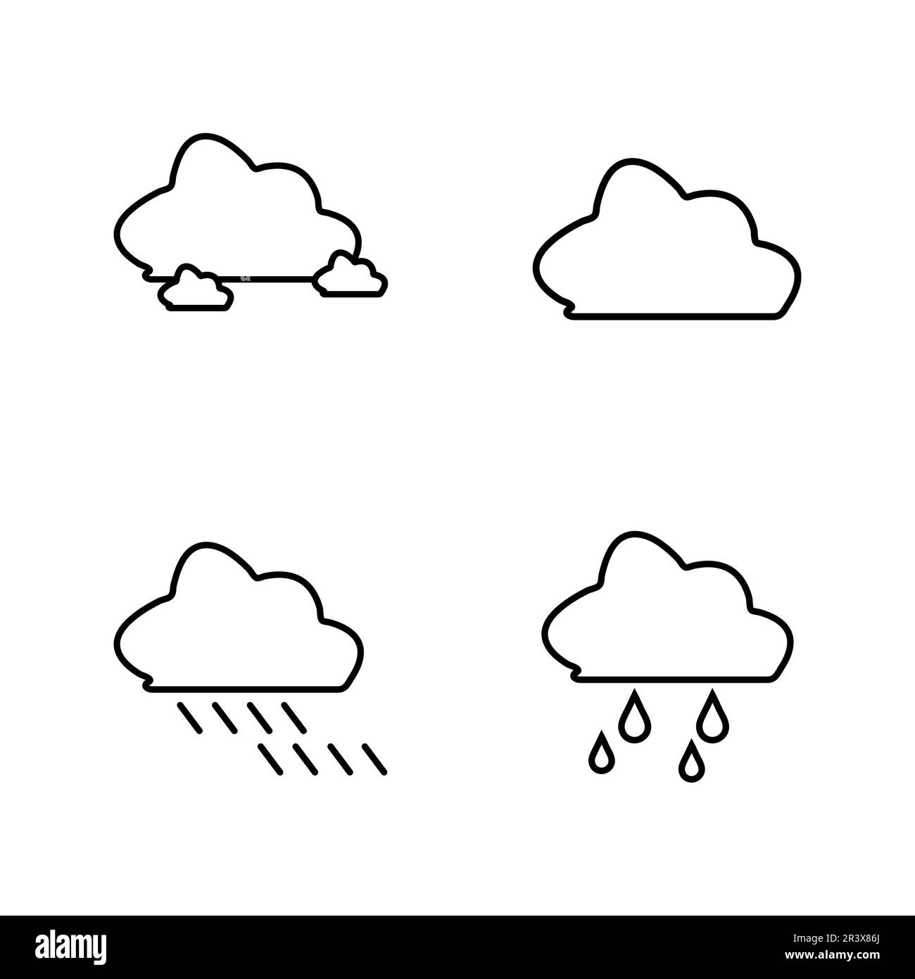 Cloud Lineal Icon Symbol Vector. Black Outline Cloud Icon Stock Vector ...