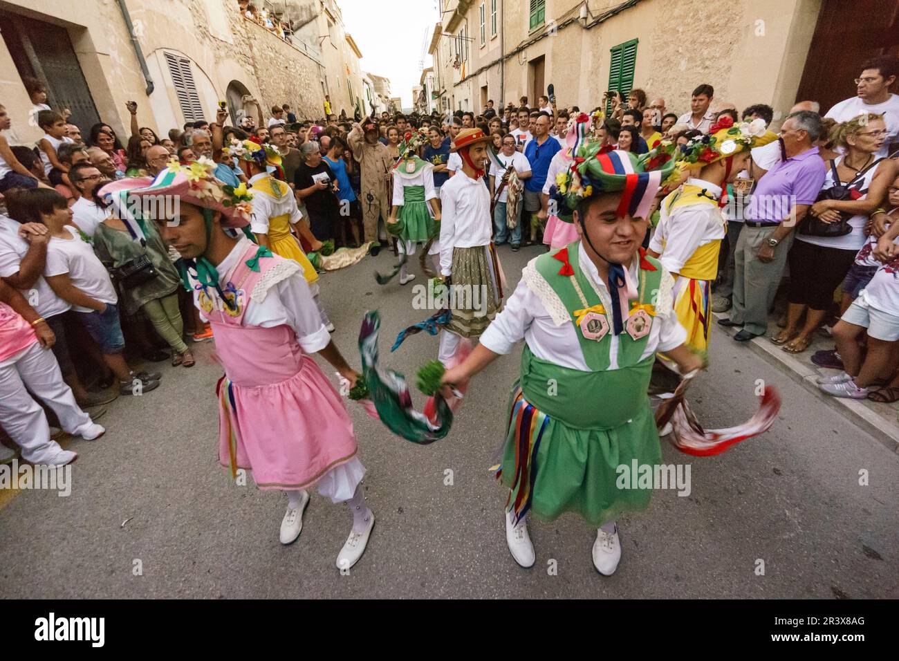 Cossiers de Montuïri, grupo de danzadores,Montuïri, islas baleares, Spain. Stock Photo