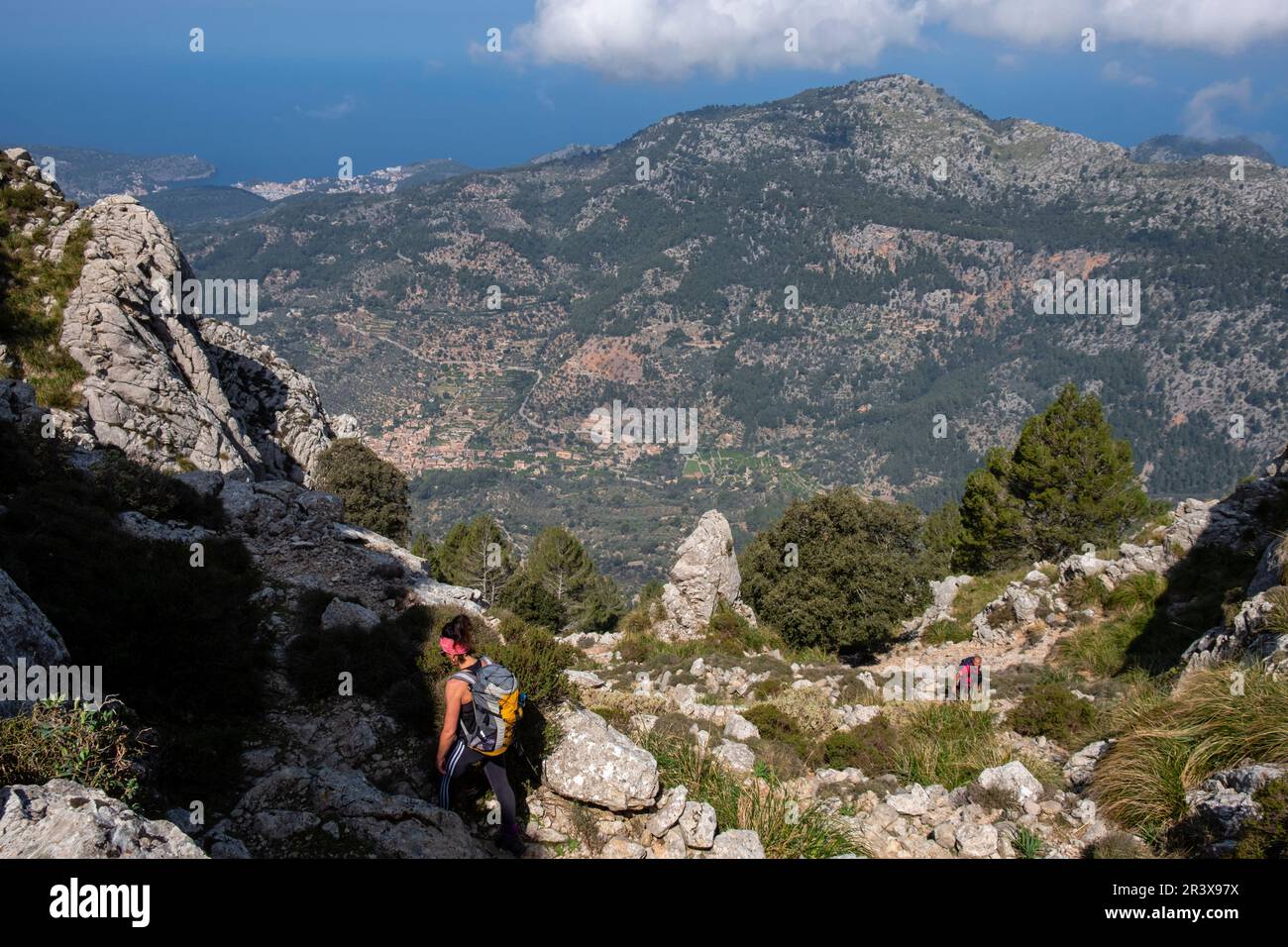 ascending to Portell de sa Costa, Fornalutx, Mallorca, Balearic Islands, Spain. Stock Photo