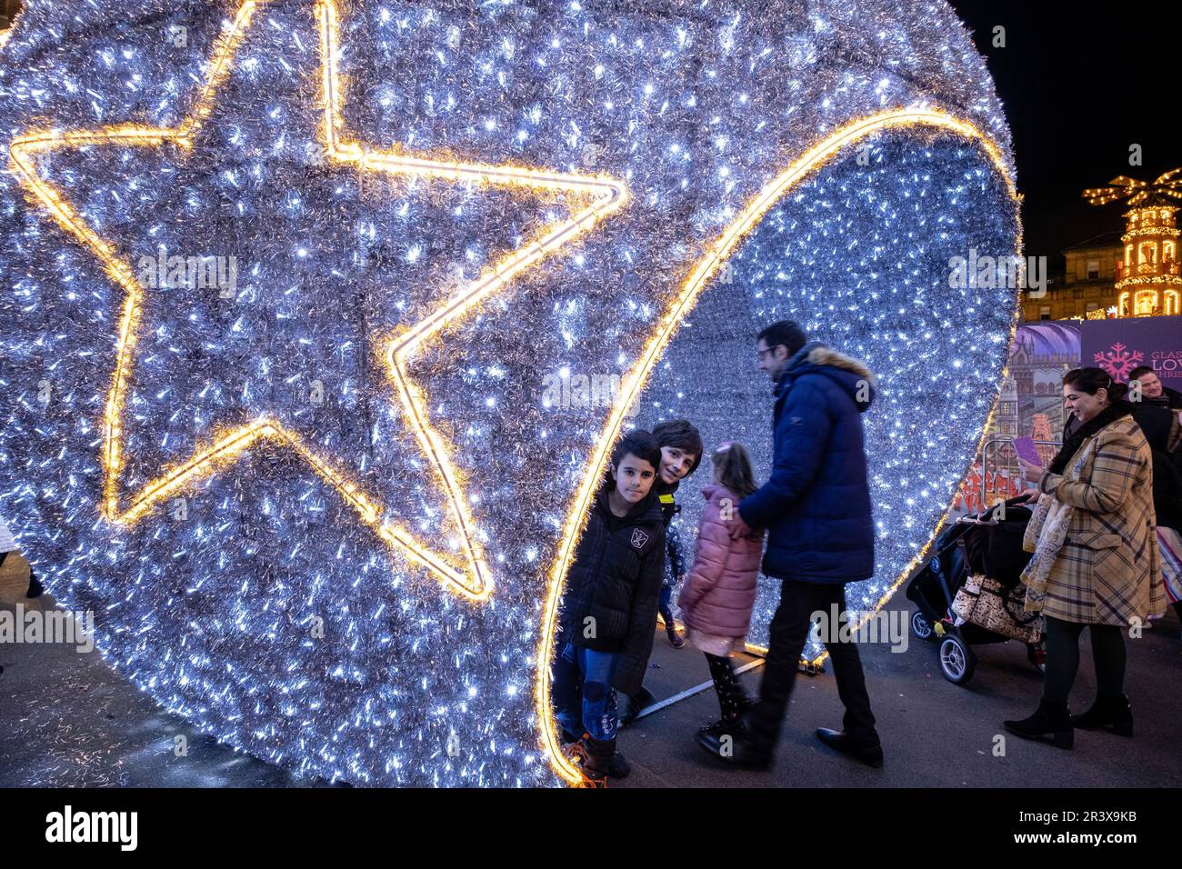 Mercado de Navidad de George Square, Glasgow,lowands, Reino Unido. Stock Photo